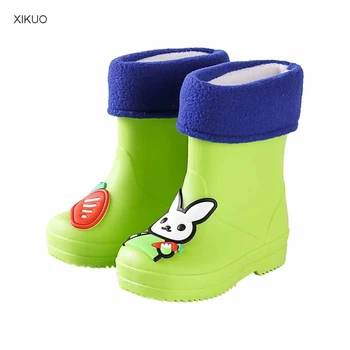 Crianças de chuva, sapatos de menino menina de crianças botas de chuva de desenhos animados bonitos rabanete coelho four seasons sapatos de água