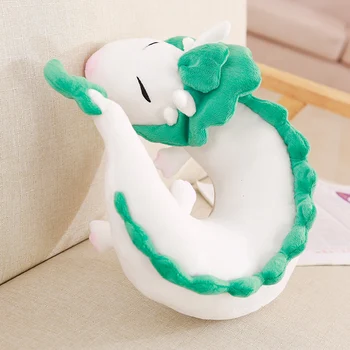 Candice guo do brinquedo do luxuoso dos desenhos animados anime Ghibli Miyazaki Spirited Away white dragon dormir máscara de olho pescoço U estilo travesseiro almofada 1pc