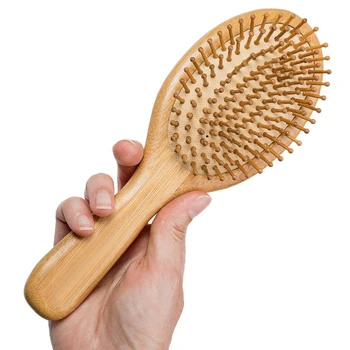 Prémio Madeira de Bambu Escova de Cabelo de Melhorar o Crescimento do Cabelo Madeira escova de cabelo Evitar a Perda de Cabelo Pente de Bambu Dentes do Pente D50