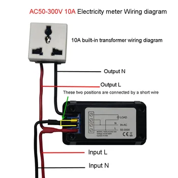 Digital Voltímetro Amperímetro CA 50-300V 10A/100A Painel de Ampère Volt de Tensão Atual Testador de Alimentação de Energia do Detector de Temperatura do Medidor