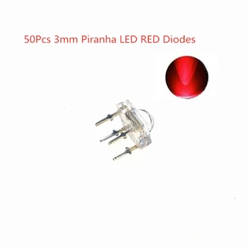 50Pcs 3mm Piranha LED VERMELHO Diodos 3mm LED do Diodo Emissor de Luz-Diodos 4pins F3 Piranha Vermelho LED Diodo Brilho da Lâmpada