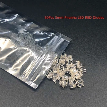 50Pcs 3mm Piranha LED VERMELHO Diodos 3mm LED do Diodo Emissor de Luz-Diodos 4pins F3 Piranha Vermelho LED Diodo Brilho da Lâmpada