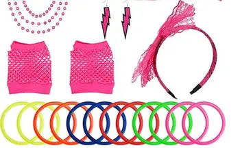 80 Favores do Partido Adereços Headband Laço Brincos Arrastão Luvas Colar Braceletes conjunto de Vestido de Fantasia Cosplay de Suprimentos