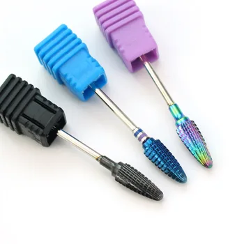 1pcs arco-íris Preto Azul de Fresa de metal duro para Manicure Remover o Gel Acylics Rotary Manicure Exercícios de Acessórios de Unhas de Ferramentas