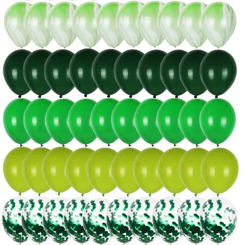 40pcs Verde Balões de Oliveira Balão Metalizado Confete Bola de Safari na Selva Animal Festa de Aniversário, Decorações de crianças globos de Ar