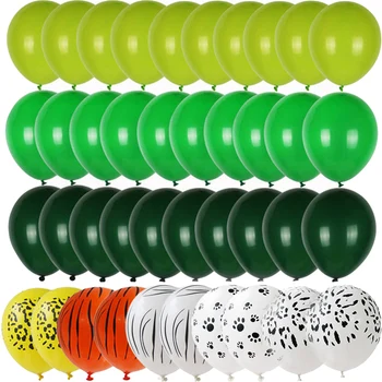40pcs Verde Balões de Oliveira Balão Metalizado Confete Bola de Safari na Selva Animal Festa de Aniversário, Decorações de crianças globos de Ar
