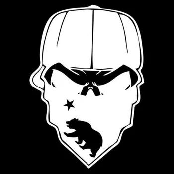 Gangster Califórnia Máscara de Caveira Decalque de Moda da Decoração de Janela de PVC Impermeável, Protetor solar Adesivo de Carro Preto/Branco/Vermelho/Laser/Prata