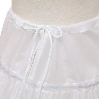 Yoliyolei Branco Fantasias infantis Saia de Uma Linha de 3 Aros Passarela Saias do Vestido da Menina de Flor Underskirt para o Curto Vestido Longo