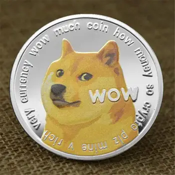 1 Peça De Prata/Ouro Chapeada Ethereum Ondulação Bitcoin Dogecoin Binance Moeda Digital Ano Do Cão Moedas Comemorativas De Ornamentos