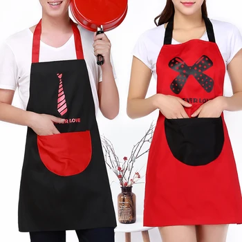 O coreano moda vestidos impermeável bonito dos desenhos animados casal avental de trabalho, homens e mulheres, cozinha, casa de LOGOTIPO personalizado