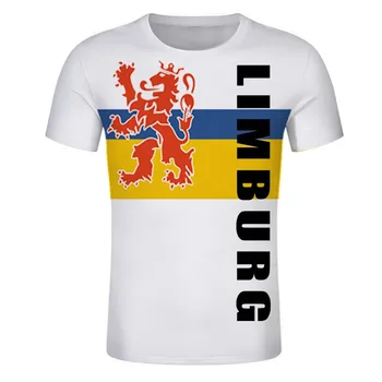 Limburgo Personalizado Gratuitamente Holanda Província Bandeira Limbourg braços de t-shirts Emblema Tee holandês Camisas de DIY informar o Nome da Cidade Número de T-shirt