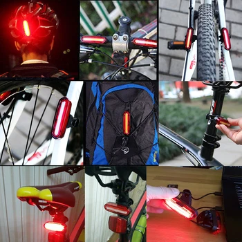 120 Lumens de Luz de Bicicleta Recarregável USB Poderosa Bicicleta Led Segurança lanterna traseira Impermeável Luz de Moto Acessórios da Bicicleta