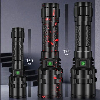 Xhp50.2 a Tocha Lanterna Led Cree 18650 ou 26650 Bateria Recarregável Resistente ao Choque Duro da Luz Auto-Defesa Lâmpadas