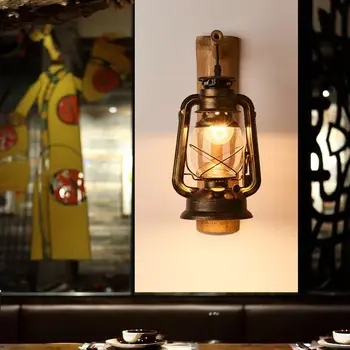 Lâmpada de parede Retro cavalo lanterna lâmpada de parede antigo lâmpada de querosene casa de chá inn Mintu decoração hot pot restaurante da Lâmpada