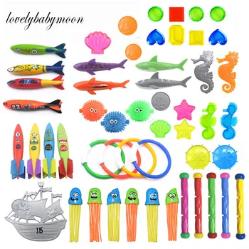 Jogo de Mergulho Jogando Filhos de Natação de Verão, Quente Acessórios de Brinquedos Brinquedos Piscina de Golfinhos Engraçado Crianças Foguete de Brinquedo Tubarão Mergulho Sha