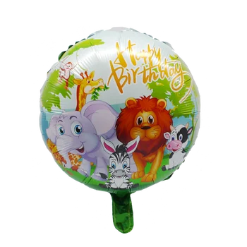 5pcs 18inch Animal Balões Folha Tigre Leão Dinossauro Tema Safari Balão de Festa de Crianças na Selva Festa de Aniversário, Decoração de Suprimentos