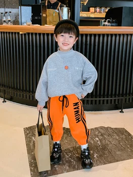 Meninos de Lã Forrado Acolchoado Quente Manter Casual Meio do Inverno Estilo coreano Bonito Calças de Bebê na Moda de Roupas infantis