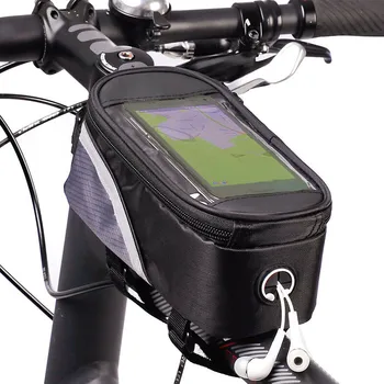 Ciclismo Saco de Bicicleta Tubo de Cabeça de Guidão de Telefone Móvel da pilha Saco de Titular Caso Ecrã do Telefone Monte de Sacos de Caso Com tela de Toque