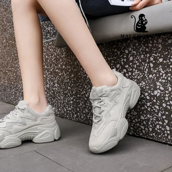 As mulheres Sapatos de Verão 2021 Laço na Plataforma Branca Exterior Interior Respirável, Confortável, Leve, antiderrapante, Sapatos de Desporto de Senhoras