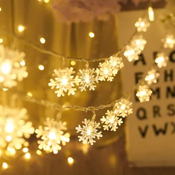 DIODO emissor de luz Exterior Snowflower Luz Cadeia de Guirlandas, Iluminação Interior Operado por Bateria Grinalda de Noiva Decoração do Natal Luzes de Fadas
