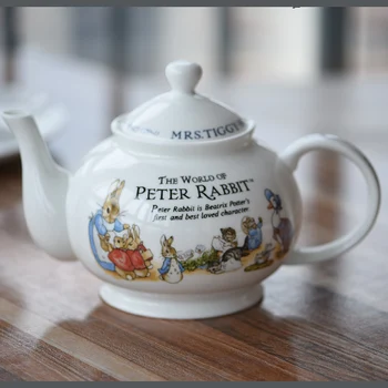 Desenhos animados Coelho bule de cerâmica de louça de mesa Pratos de Jantar porcelana de Ossos pratos e pratos de café de chá pote de açúcar