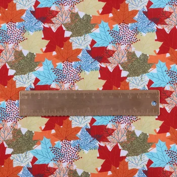 50*145 CM Maple leaf padrão Poliéster Tecido de algodão Patchwor Impresso para o Tecido Crianças Têxteis Lar para Costura Vestido da Boneca Cortina