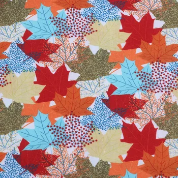 50*145 CM Maple leaf padrão Poliéster Tecido de algodão Patchwor Impresso para o Tecido Crianças Têxteis Lar para Costura Vestido da Boneca Cortina