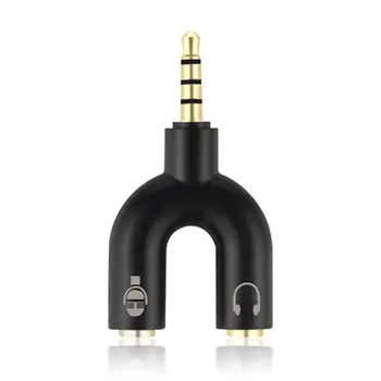 3.5 mm Divisor Estéreo Plug U-vorm de Áudio Estéreo Mic & Hoofdtelefoon Oortelefoon Divisor de Adaptadores Voor PS4 PC WIFI 50*30*20mm