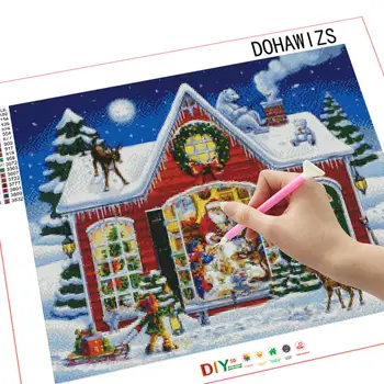 Presente de natal de Diamante Pintura Decoração da Casa do Papai Noel 5D Completo DIY Mosaico de Diamante Bordados em Ponto Cruz a Arte da Decoração da Parede