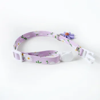 Estilo japonês ajustável coleira de flor oco bell gato harness dog coelho trela coleira do cachorro perros de gato acessórios