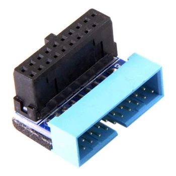 QUENTE-5PCS USB 3.0 20 Pinos Macho para Fêmea Adaptador de Extensão em Ângulo de 90 Graus para a placa-Mãe Conector do Soquete