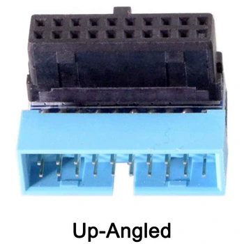 QUENTE-5PCS USB 3.0 20 Pinos Macho para Fêmea Adaptador de Extensão em Ângulo de 90 Graus para a placa-Mãe Conector do Soquete