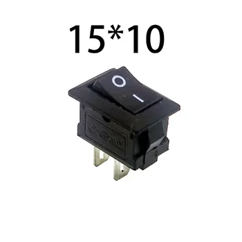 5 / 10Pcs / lote de preto botão interruptor mini 6A 250V KCD1 2pinos Snap-in On / Off Rocker Swit 15MM * 10MM preto vermelho