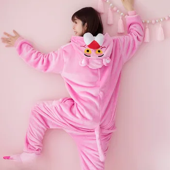 Kigurumi De Pijama Ternos Para Adultos Meninas Crianças Rosa Franela Kigurumi Adultos Pijamas Pijamas Mujer Mulheres Pijama