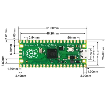 Oficial Raspberry Pi Pico RP2040 Microcontrolador Chip de Baixa Potência Dual-core ARM Cortex M0+ Processador Opcional GPIO Cabeçalho