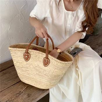 Rattan designer de saco de praia de palha totes cesta de vime das mulheres do saco grande de Jumbo balde de saco de tecido natural bolsa 2021 verão novo