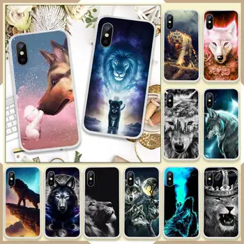 Animal Leão Lobo Feroz Caso de Telefone Transparente para iPhone 11 12 mini pro XS MAX 8 7 6 6S Plus X 5S SE DE 2020 XR