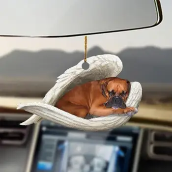 Acrílico Carro Ornamento De Suspensão De Cão Bonito Chaveiro Pendurado Pingente Com Balão Colorido Ornamento De Suspensão Do Presente Feliz Humor Novo