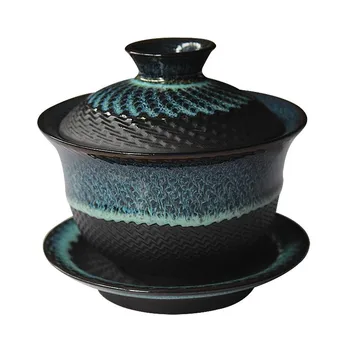 Novo 180ML Dehua Forno mudança de Cerâmica Gaiwan xícara de Chá feito a mão de Chá sopeira Chinês Retro conjunto de Chá Acessórios Master Cup Copos