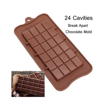 24 De Chocolate Cozimento De Sílica Gel Moldes Artesanais De Chocolate Meio Ambiente-Friendly Multi-Funcional Conveniente Da Non-Vara De Alimentos Molde