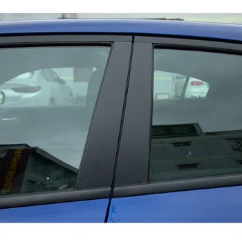 6PCS de Fibra de Carbono Adesivos Janela da Porta do Pilar Posts Tampa de Decoração de Kit de corte para Dodge Charger-2021 Exterior Acessórios do Carro