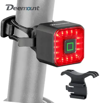 Deemount USB Recarregável de Freio de Bicicleta de Luz de Advertência da parte Traseira Lanterna de Bicicleta LED Lâmpada de Cauda Acceorries Inteligente Manual de Ciclismo lanterna traseira