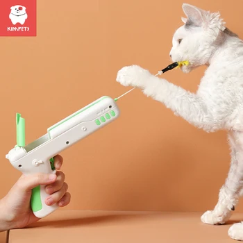 KIMPETS Plástico Pena Brinca de Gato de Segurança ABS Material do animal de Estimação Interativo, Criativo Substituível Bala de Arma de Brinquedo do Gato