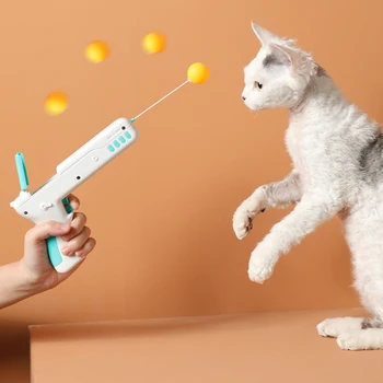 KIMPETS Plástico Pena Brinca de Gato de Segurança ABS Material do animal de Estimação Interativo, Criativo Substituível Bala de Arma de Brinquedo do Gato