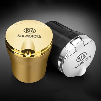 Para KIA K2 K3 K5 Sportage Ceed Carro Cinzeiro Com Luzes de Led Com Logotipo da Personalidade Criativa Carro Dentro da multi-função do Carro Supplie