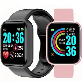 Y68 Smart Watch Homens Mulheres Pressão Arterial Monitor de frequência Cardíaca Bluetooth Fitness Pulseira D20 Relógio Inteligente Pulseira Para Android IOS