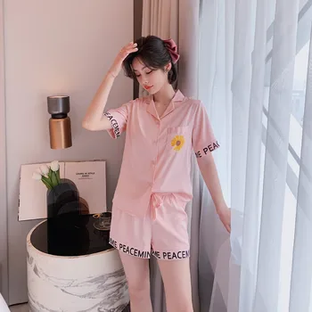 - Coreano-Estilo Ins Fibra de Viscose Pijama Mulheres da Moda Verão Lapela do Terno Líquido Vermelho Celebridade Inspirado pijama de Seda