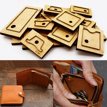 Herramientas para cuero artesanato de couro modelo de cortador de tecido suporte do cartão carteira com zíper moeda de caso cortantes (faca molde