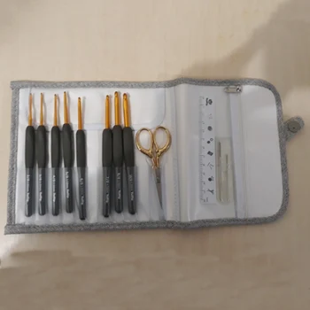 8 pcs/set Japão TULIP ETIMO de Alumínio agulha de Crochê agulhas Resina Lidar com Malhas de Fios 2-6.5 mm Dom de tecer Conjunto de tricô