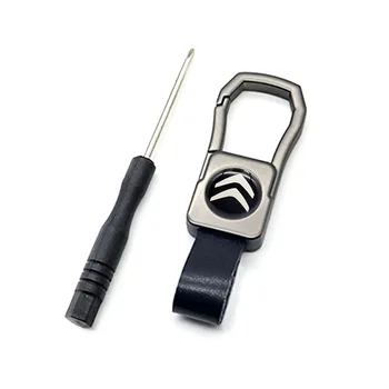 Geral de carro chaveiro pequenos acessórios anti-carro perdido couro chaveiro Citroen - porta-chaves da viatura simples cintura chaveiro